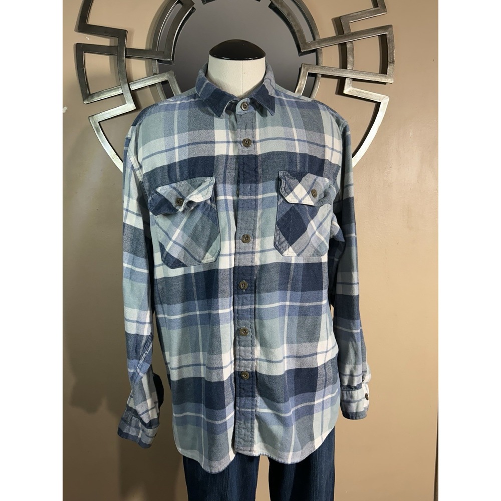 Pendleton Blue and White Plaid Casual Button-Down Shirt